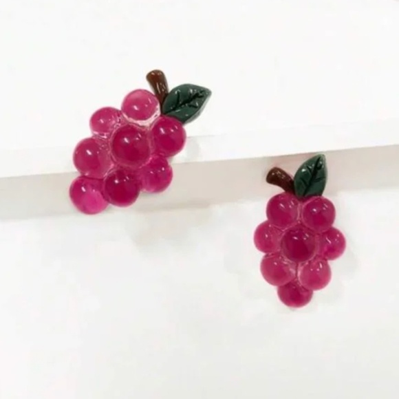 ❤️ FREE Grape Fruit Chic Glam Stud Minimalist Modern Trendy Bubble Hip Earrings - Picture 1 of 4